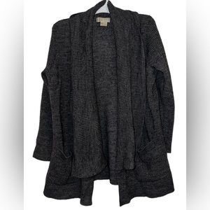 Michael Michael Kors Blue gray open cardigan Sweater pockets 1X Acrylic Pockets